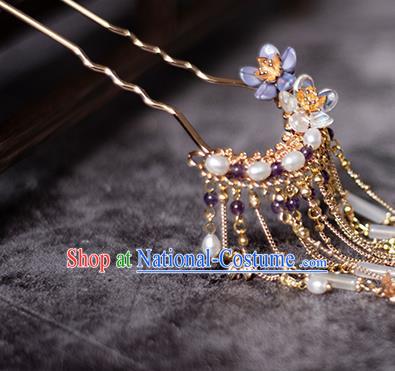 Chinese Traditional Song Dynasty Hanfu Hair Accessories Hairpin Ancient Palace Princess Tassel Hair Stick