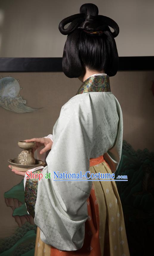 China Traditional Jin Dynasty Court Beauty Historical Clothing Ancient Palace Lady Hanfu Dress Costumes