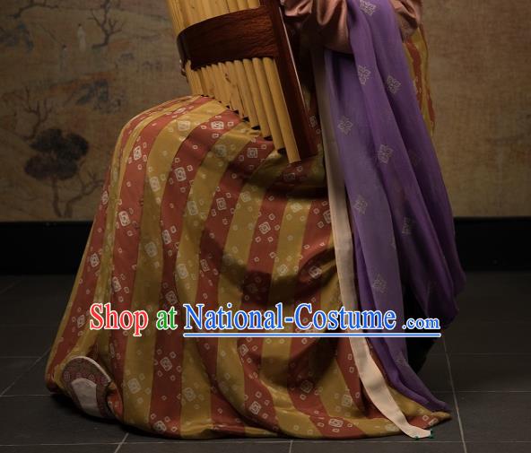 China Ancient Court Lady Hanfu Dress Costumes Traditional Early Tang Dynasty Historical Clothing