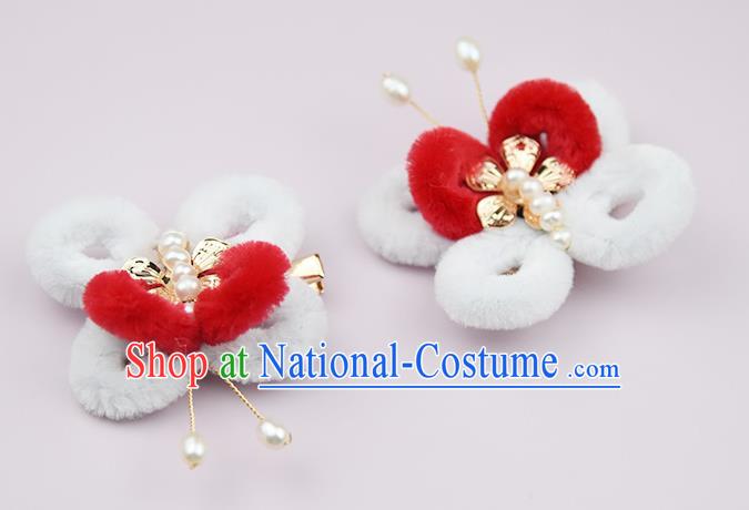 Chinese Traditional Hanfu Velvet Butterfly Hair Claw Handmade Hair Accessories