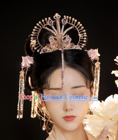 Chinese Handmade Traditional Song Dynasty Hair Accessories Ancient Princess Phoenix Hair Crown