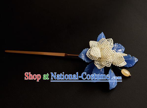 Chinese Traditional Song Dynasty Court Woman Hair Accessories Handmade Ancient Princess Pearls Hairpin