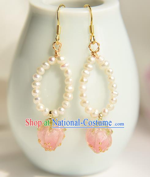 China Handmade Classical Earrings Jewelry Traditional Cheongsam Pearls Ear Accessories