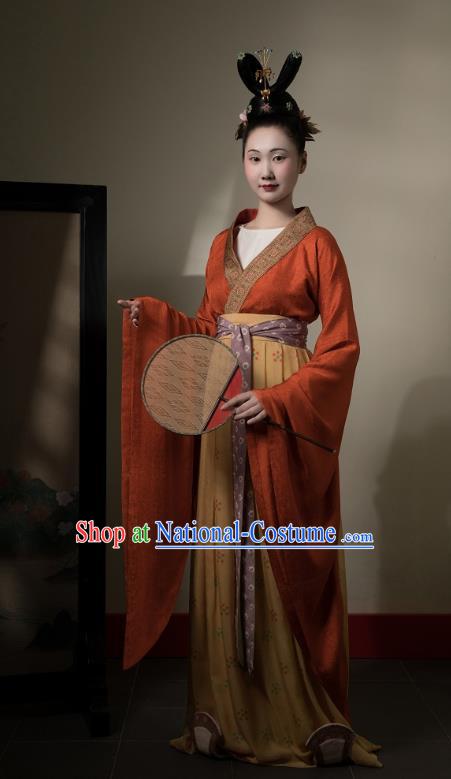 China Traditional Southern Dynasties Palace Beauty Hanfu Dress Clothing Ancient Royal Princess Costumes Full Set