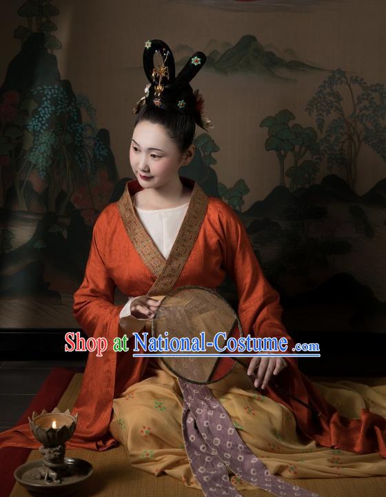 China Traditional Southern Dynasties Palace Beauty Hanfu Dress Clothing Ancient Royal Princess Costumes Full Set