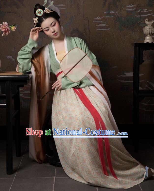 China Ancient Hanfu Costumes Traditional Song Dynasty Imperial Consort Historical Clothing for Women