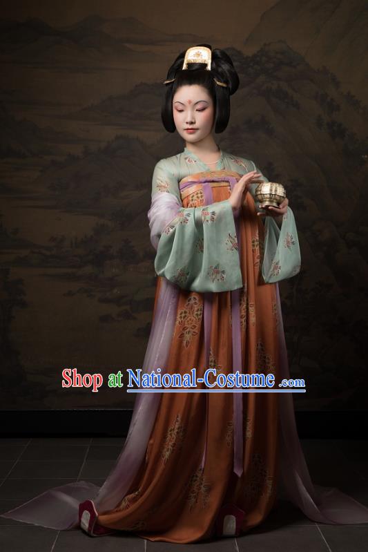 China Traditional Tang Dynasty Palace Lady Historical Clothing Ancient Court Woman Hanfu Costumes