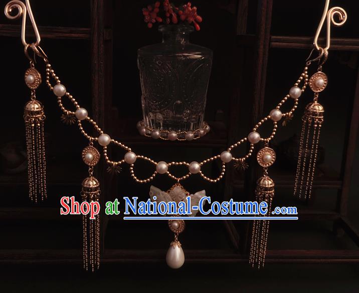 China Classical Ancient Princess Shell Butterfly Necklace Traditional Song Dynasty Court Pearls Necklet Accessories