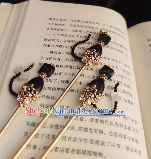 Chinese Traditional Hanfu Hair Stick Ancient Palace Princess Black Shell Hairpin