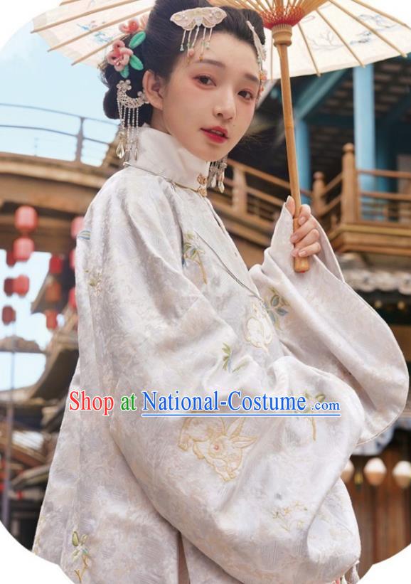 China Ancient Patrician Woman Embroidered Hanfu Clothing Traditional Ming Dynasty Court Historical Costumes Complete Set