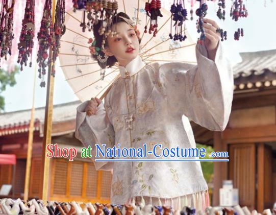 China Ancient Patrician Woman Embroidered Hanfu Clothing Traditional Ming Dynasty Court Historical Costumes Complete Set