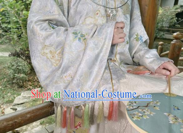 China Ancient Patrician Woman Embroidered Hanfu Clothing Traditional Ming Dynasty Court Historical Costumes Complete Set