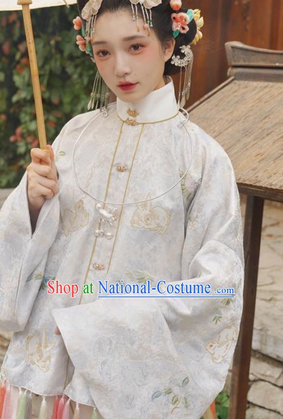 China Ancient Patrician Woman Embroidered Hanfu Clothing Traditional Ming Dynasty Court Historical Costumes Complete Set