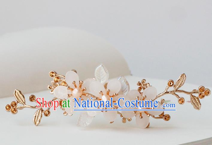 Chinese Ancient Princess Flowers Hairpin Traditional Hanfu Ming Dynasty Pearls Hair Stick