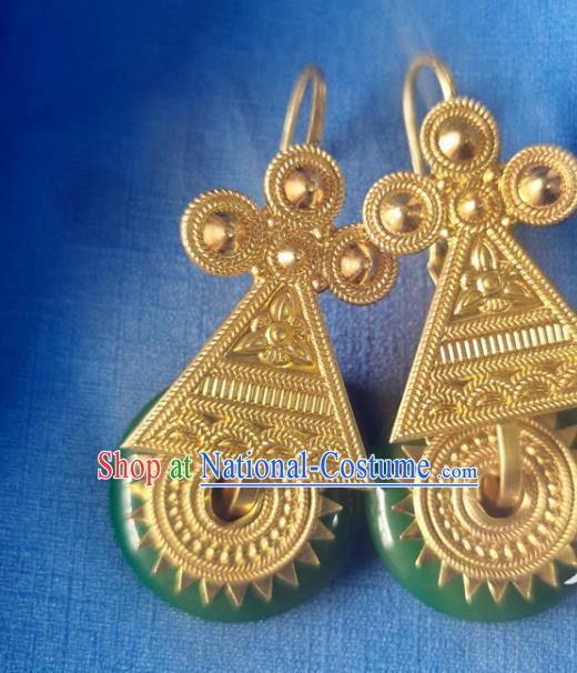 China Traditional Yi Nationality Ear Accessories Handmade Liangshan Ethnic Folk Dance Earrings