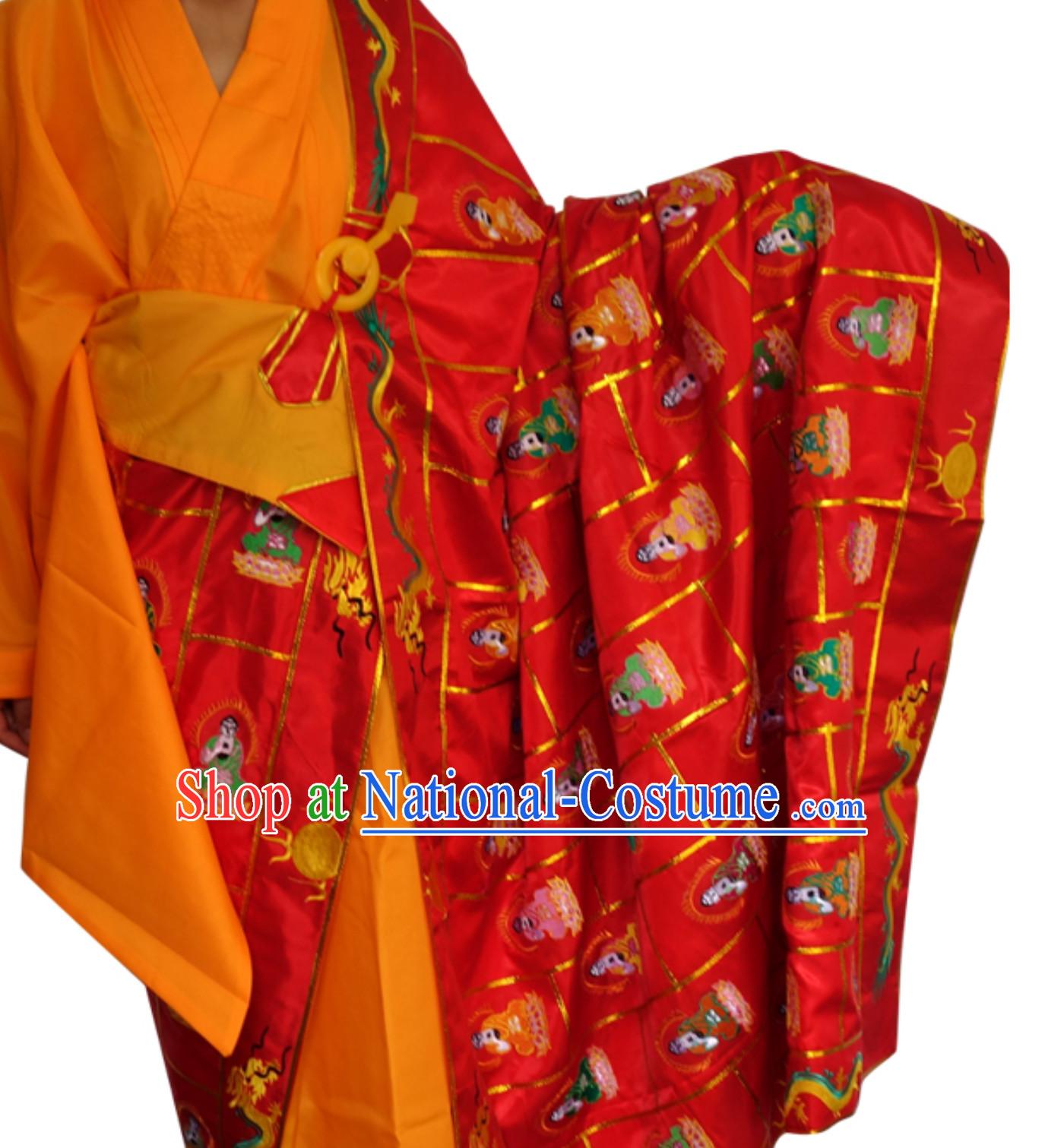 Chinese Traditional Kesa Kasaya Buddhist Monk Clothing Complete Set