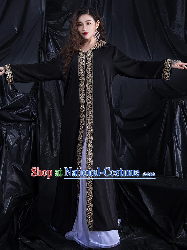 India Belly Dance Clothing Asian Oriental Dance Black Cape