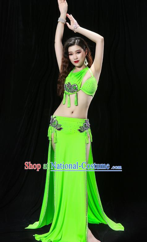 Traditional Asian Raks Sharki Oriental Dance Costumes Indian Belly Dance Stage Performance Green Uniforms