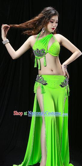 Traditional Asian Raks Sharki Oriental Dance Costumes Indian Belly Dance Stage Performance Green Uniforms