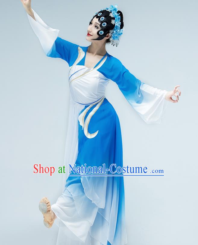 Chinese Beijing Opera Dance Blue Dress Classical Dance Stage Performance Clothing