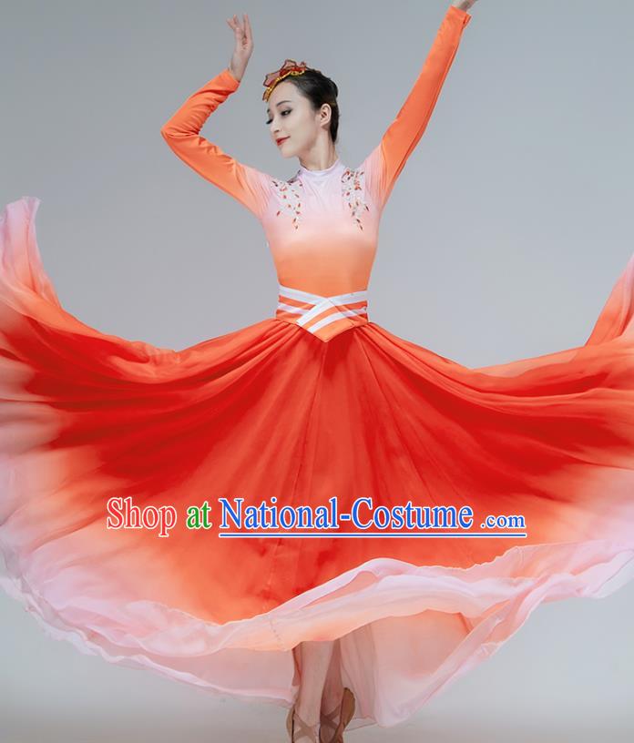 Chinese Classical Dance Stage Performance Clothing Opening Dance Red Dress