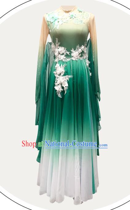 Chinese Palace Fan Dance Beauty Dance Performance Clothing Classical Dance Green Dress