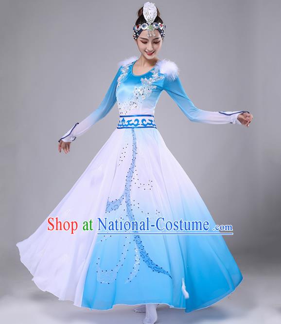 Chinese Traditional Mongolian Nationality Dance Dress Mongol Ethnic Female Performance Clothing