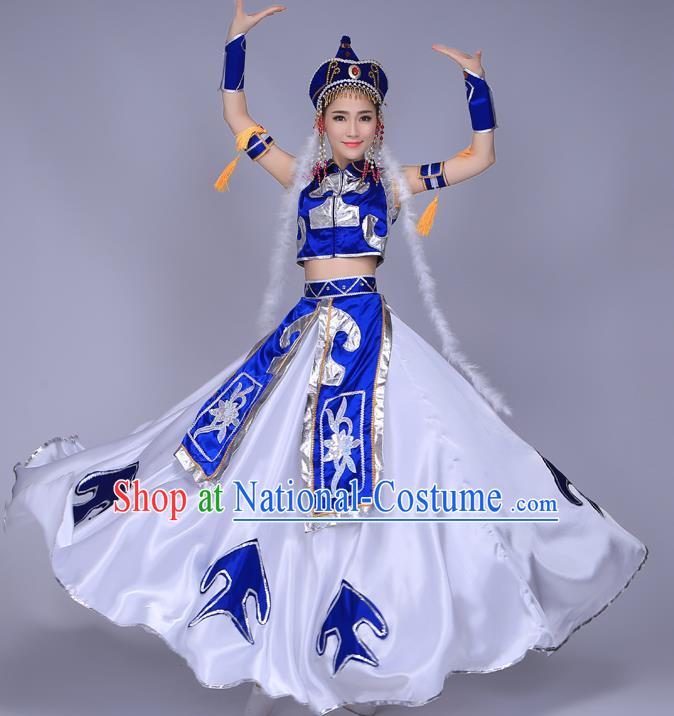 Chinese Traditional Mongolian Nationality Bride Clothing Mongol Ethnic Folk Dance Wedding Dress