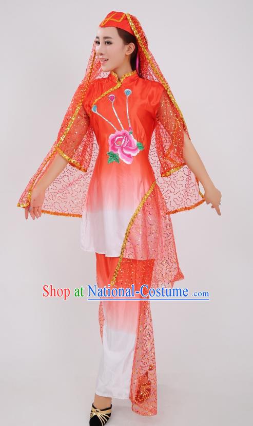 Chinese Ningxia Ethnic Wedding Red Outfits Traditional Hui Nationality Bride Clothing