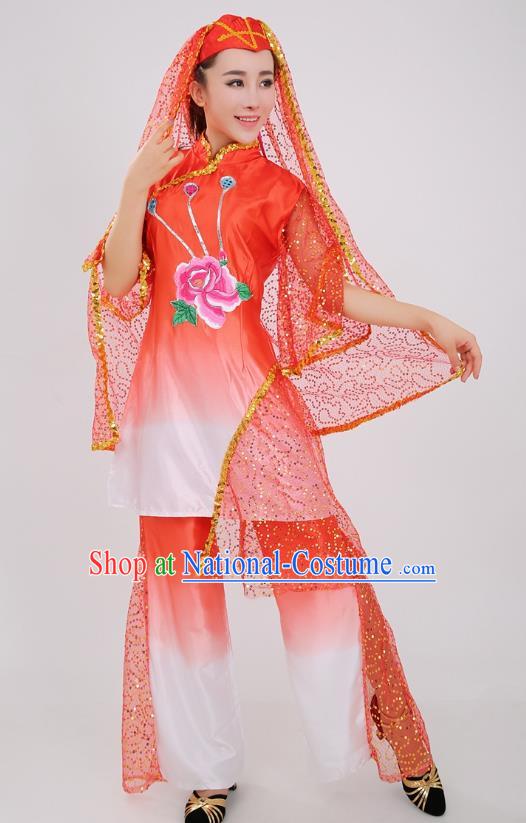 Chinese Ningxia Ethnic Wedding Red Outfits Traditional Hui Nationality Bride Clothing