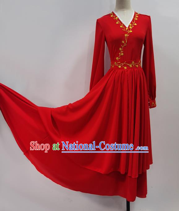 China Stage Performance Clothing Goddess Dance Costume Classical Dance Red Dress