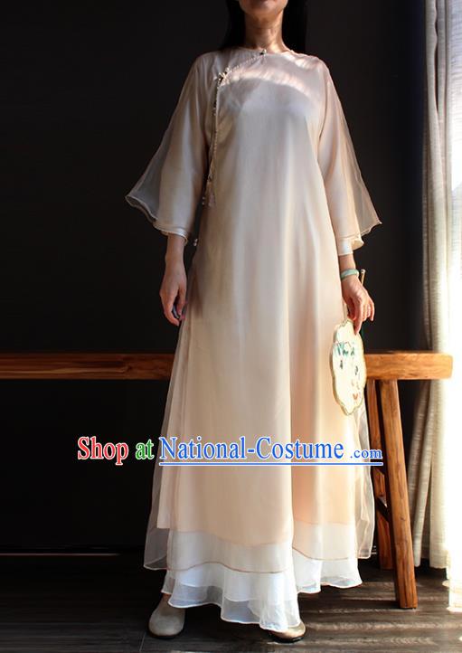 China Classical Dance Cheongsam National Women Zen Clothing Qipao Dress