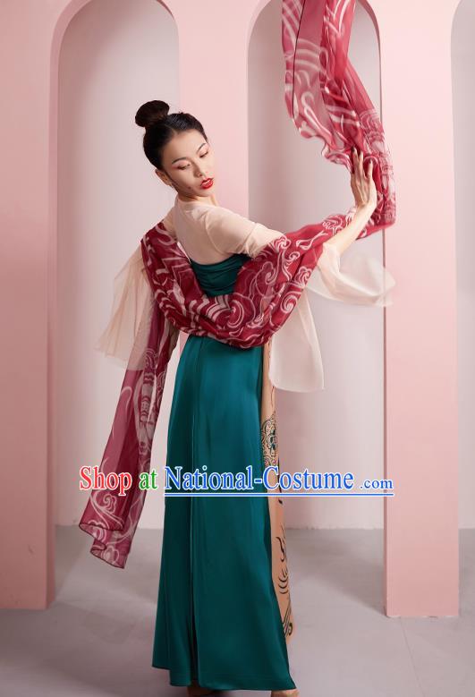 China Woman Group Dance Costume Classical Dance Clothing Tang Dynasty Dance Hanfu Dress