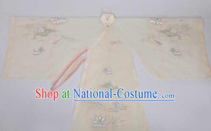 China Traditional Ming Dynasty Noble Beauty Historical Clothing Ancient Young Lady Blue Hanfu Dress Garment