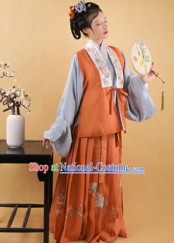 China Ancient Palace Lady Hanfu Garment Traditional Ming Dynasty Noble Woman Historical Clothing