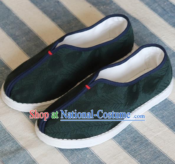 China Handmade Atrovirens Cloth Shoes National Woman Shoes