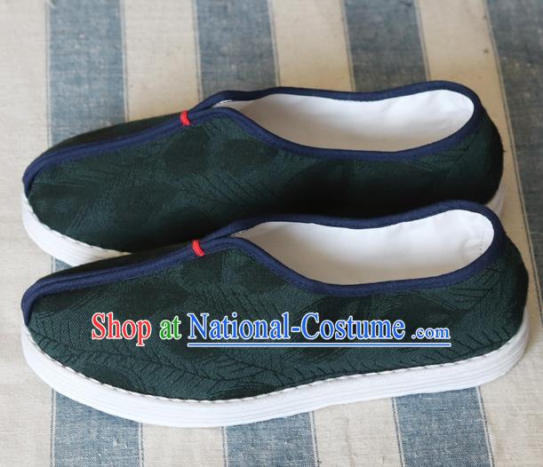 China Handmade Atrovirens Cloth Shoes National Woman Shoes