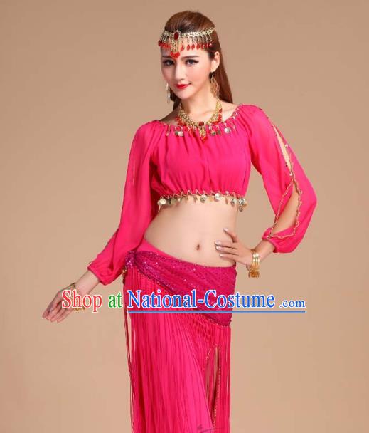 Asian India Raks Sharki Clothing Indian Traditional Oriental Dance Belly Dance Rosy Skirt Outfits