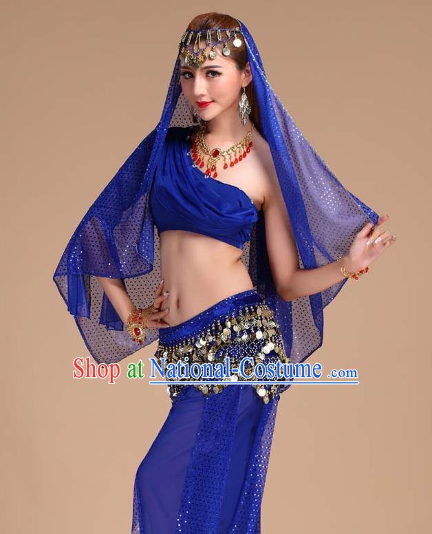 Asian Traditional Raks Sharki Top and Pants India Folk Dance Clothing Indian Belly Dance Royalblue Outfits