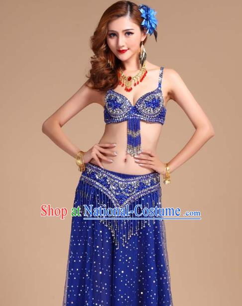 Asian Traditional Raks Sharki Oriental Dance Royalblue Bra and Skirt Uniforms Indian Belly Dance Performance Clothing