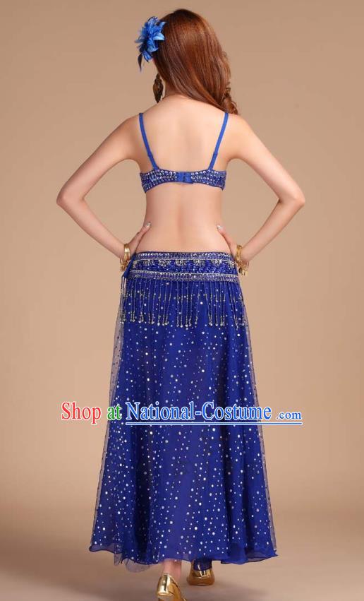 Asian Traditional Raks Sharki Oriental Dance Royalblue Bra and Skirt Uniforms Indian Belly Dance Performance Clothing