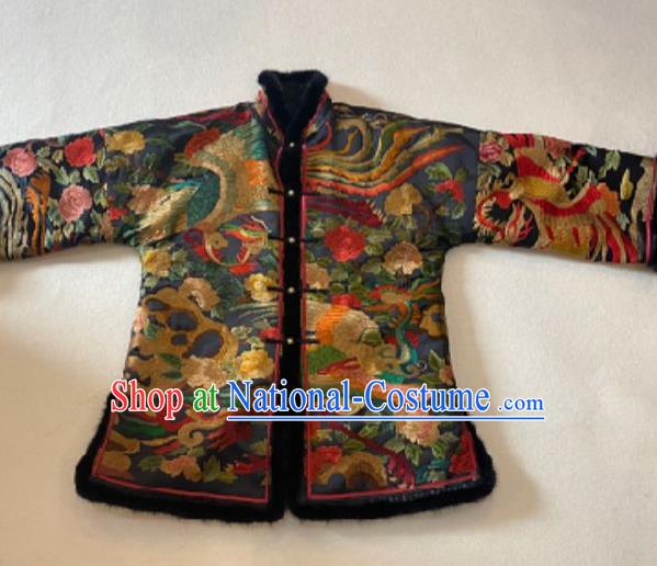 Chinese Classical Embroidered Cotton Wadded Jacket Winter Costume National New Year Coat