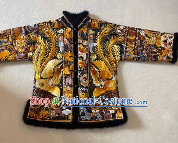 Chinese Winter Costume National New Year Coat Classical Embroidered Cotton Wadded Jacket