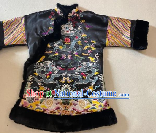 Chinese Embroidered Dragon Cotton Wadded Coat National Women Jacket Winter Costume