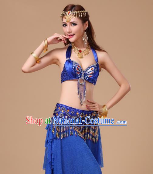 Traditional Raks Sharki Oriental Dance Bra and Skirt Indian Stage Performance Costumes Asian Belly Dance Royalblue Uniforms