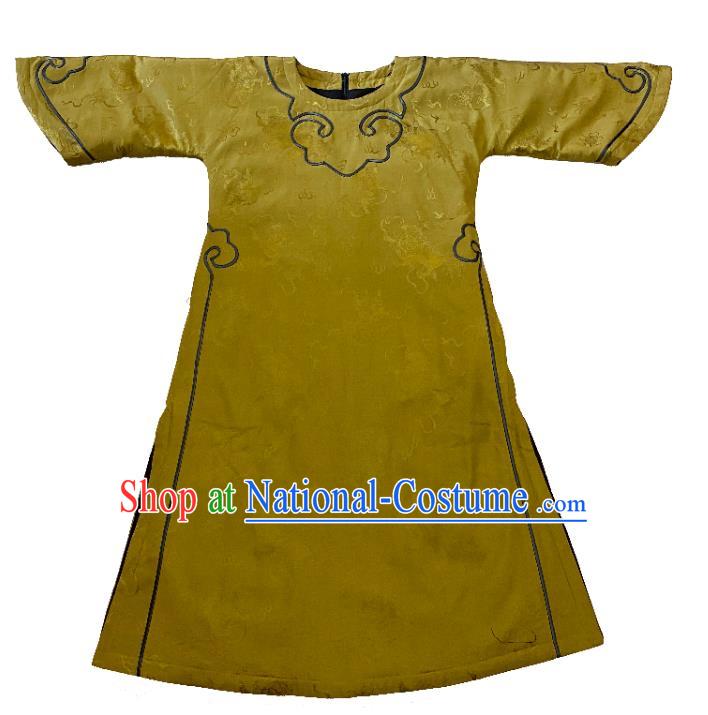 China Classical Cheongsam Traditional Wide Sleeve Light Green Silk Qipao Dress National Women Embroidered Clothing