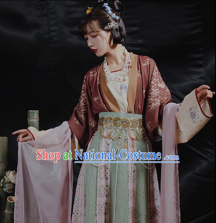 China Ancient Palace Lady Hanfu Dress Traditional Tang Dynasty Royal Princess Historical Clothing