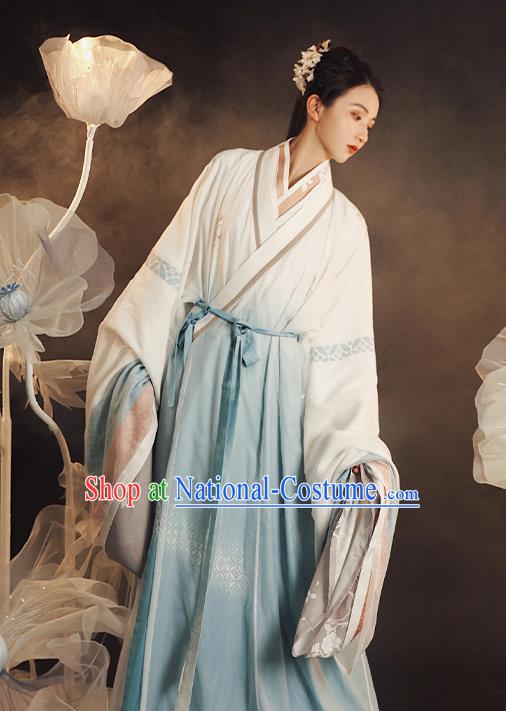 China Traditional Jin Dynasty Court Beauty Historical Clothing Ancient Imperial Concubine Hanfu Dress Apparels