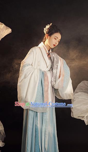 China Traditional Jin Dynasty Court Beauty Historical Clothing Ancient Imperial Concubine Hanfu Dress Apparels