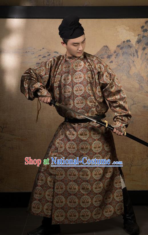 China Ancient Swordsman Hanfu Costume Traditional Tang Dynasty Chivalrous Male Clothing